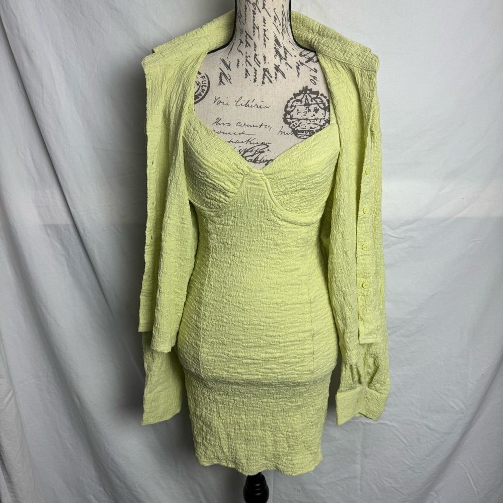 FASHION NOVA Janessa Mini Dress Set - Lime Size M NWT
